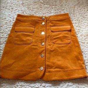 LOFT Orange Corduroy Skirt